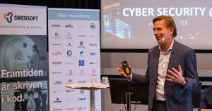 Christian Levin talar på konferensen Cyber security in a complex world